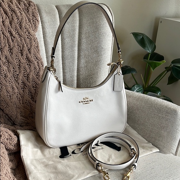 Coach Teri Hobo- White Leather Bag - Picture 3 of 13